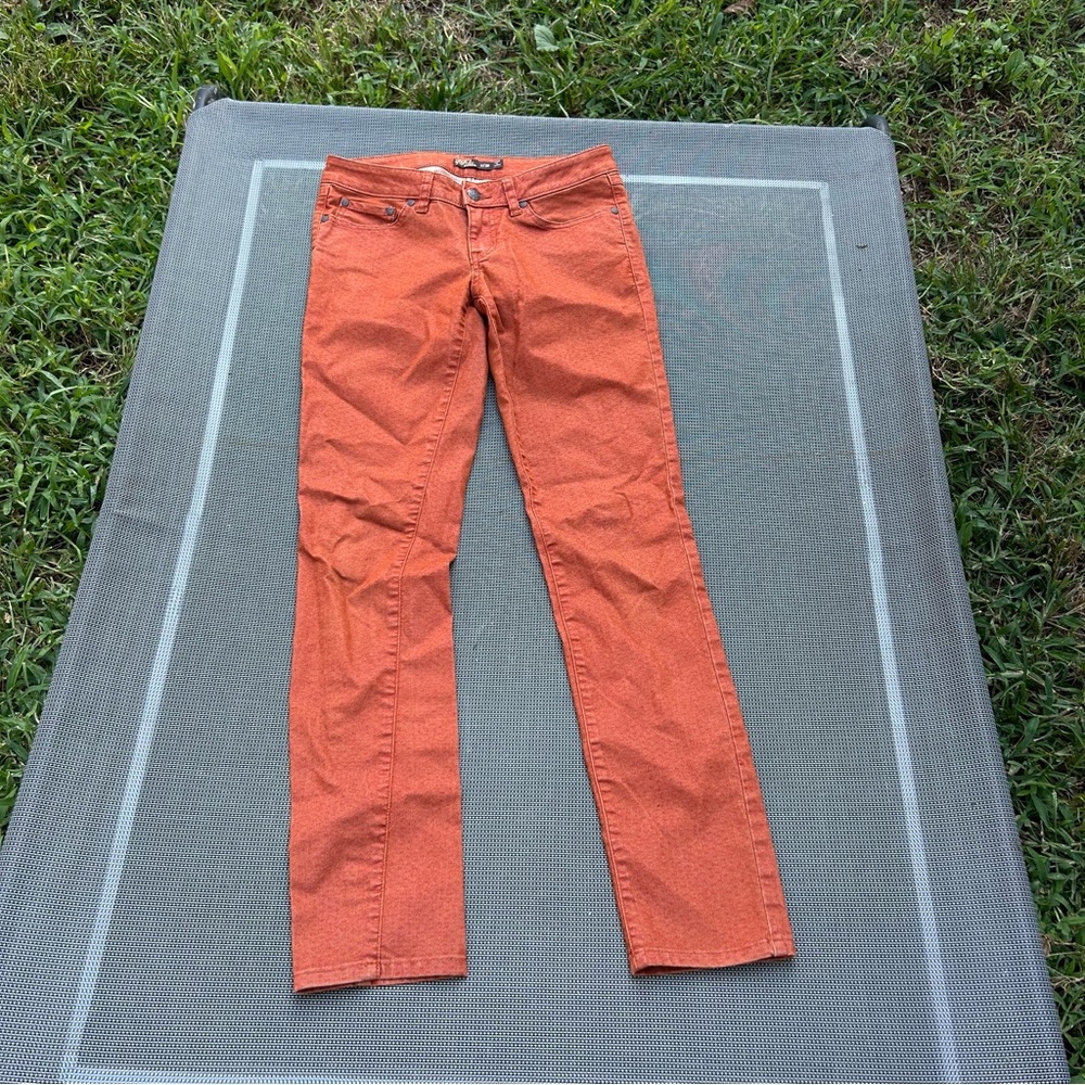 PRANA Jeans Womens‎ 2/26 Skinny Low Rise Pants Rusty Scale Print